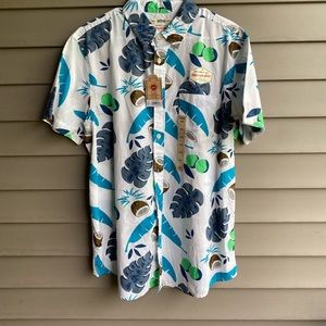 Coconut and palm tree short sleeve button down NWT